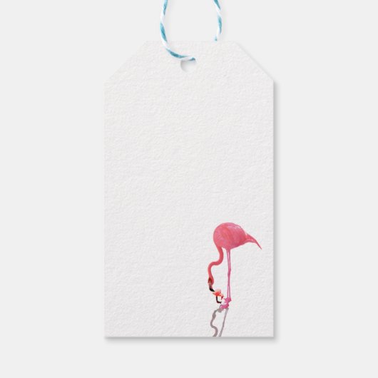 Tropisch Flamingo Pink Stripe Baby shower Cadeaulabel (Achterkant)