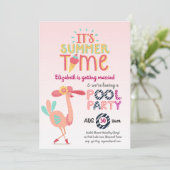 Tropisch Flamingo POOL PARTY Modern Fun Pink Kaart (Staand voorkant)