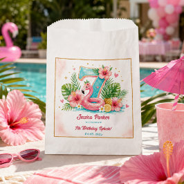 Tropisch Flamingo Poolparty 7e Verjaardagsfeest Bedankzakje