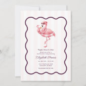 Tropisch Flamingo Poolparty Bachelorette-feest Kaart (Voorkant)