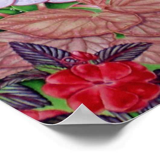 Tropisch Flamingo Poster (Hoek)