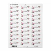 Tropisch Flamingo Retouradres Label Baby Shower (Full Sheet)