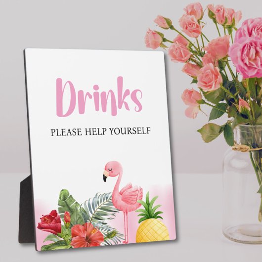 Tropisch Flamingo Roze Drinken Bord Fotoplaat