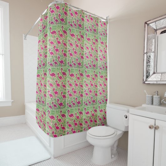 Tropisch Flamingo Shower Curtain Douchegordijn (In situ)