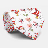 Tropisch Flamingo Sinterklaas Kerstpatroon Stropdas (Opgerold)