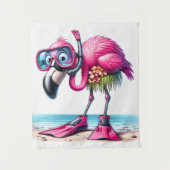 Tropisch Flamingo Snorkelontwerp Wandkleed (Voorkant)