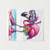 Tropisch Flamingo Snorkelontwerp Wandkleed (Voorkant (horizontaal))
