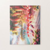 Tropisch Flamingo Strand Paradijs Vakantie Cadeau Legpuzzel (Verticaal)