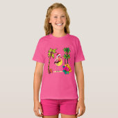 Tropisch Flamingo T-shirt voor meisjes (Voorkant volledig)