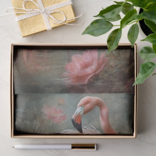 Tropisch Flamingo Tissuepapier (Geschenk)