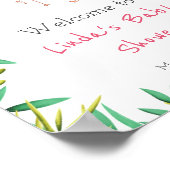 Tropisch Flamingo Triplets Baby shower Welkomstwoo Poster (Hoek)