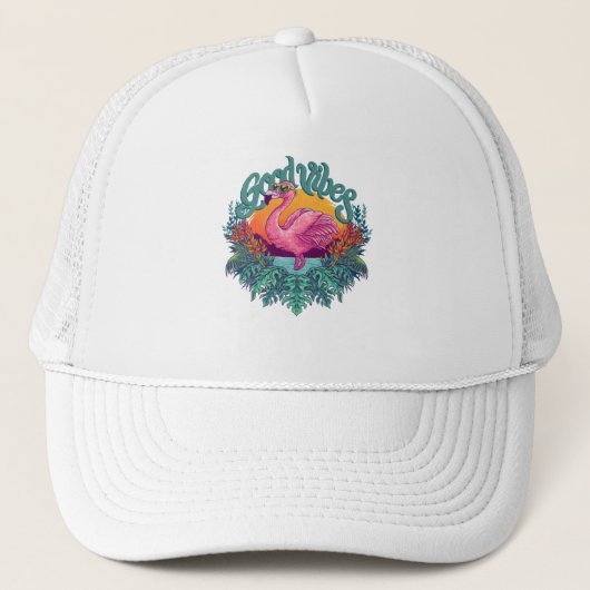 Tropisch Flamingo Trucker Pet (Voorkant)