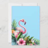 Tropisch Flamingo Verjaardagsfeest Kaart (Achterkant)
