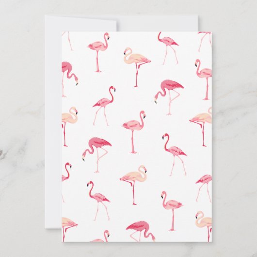 Tropisch Flamingo Verjaardagsfeest Kaart (Achterkant)