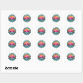 Tropisch Flamingo Vierkante Sticker (Vel)