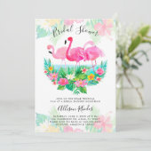 Tropisch Flamingo Vrijgezellenfeest Kaart (Staand voorkant)