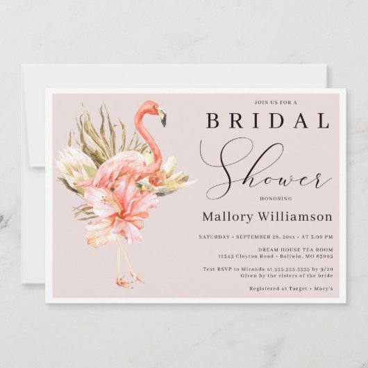 Tropisch Flamingo Vrijgezellenfeest Kaart (Voorkant)