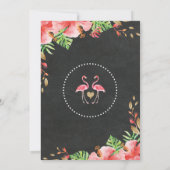 Tropisch Flamingo Vrijgezellenfeest Luau Uitnodigi Kaart (Achterkant)