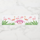 Tropisch Flamingo Waterfles Etiket (Enkel label)