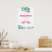 Tropisch Flamingo Welkom Party Bord Poster (Keuken)