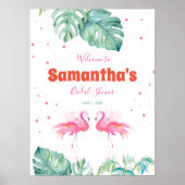 Tropisch Flamingo Welkom Party Bord Poster (Voorkant)