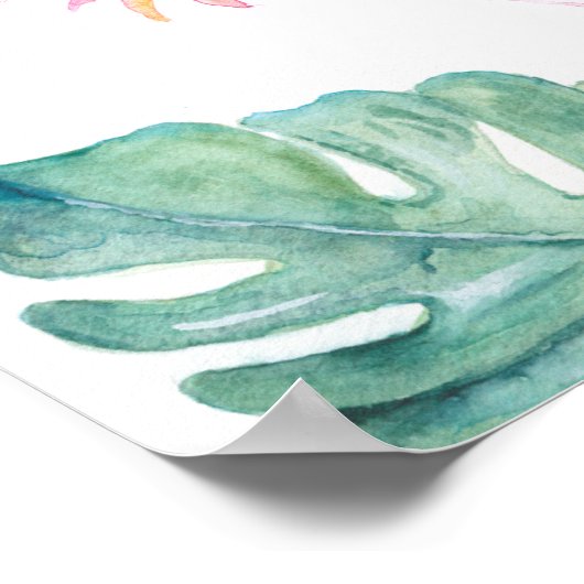 Tropisch Flamingo Welkome het Teken van de Partij Poster (Hoek)