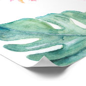 Tropisch Flamingo Welkome het Teken van de Partij Poster (Hoek)