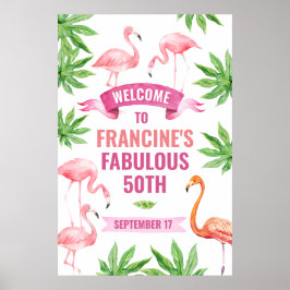Tropisch Flamingo Welkomstteken, Tropisch poster