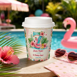 Tropisch Flamingo Zwembad Feest 7e Verjaardag Spla Papieren Bekers