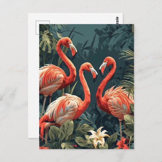 Tropisch Flamingoparadijs:  Briefkaart (Voorkant / Achterkant)