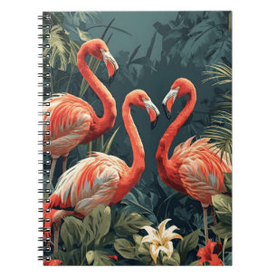 Tropisch Flamingoparadijs: Briefkaart Notitieboek