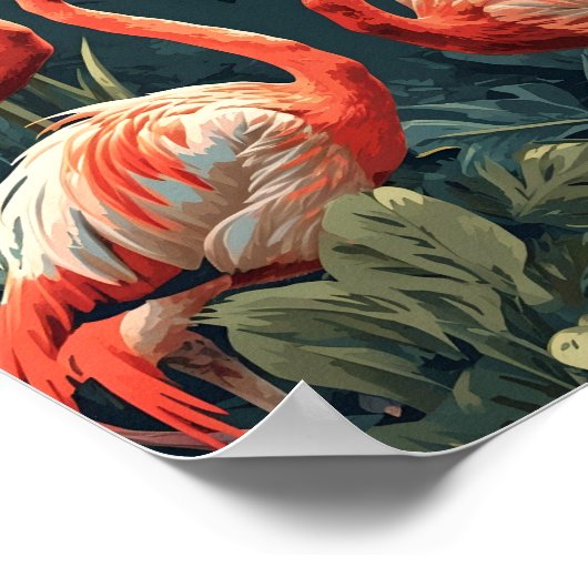 Tropisch Flamingoparadijs: Poster (Hoek)