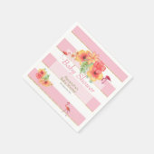 Tropisch Flamingos Pink Stripe Baby shower Servet (Hoek)