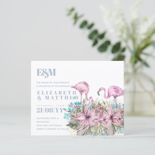 Tropisch Flamingos Wedding (Staand voorkant)