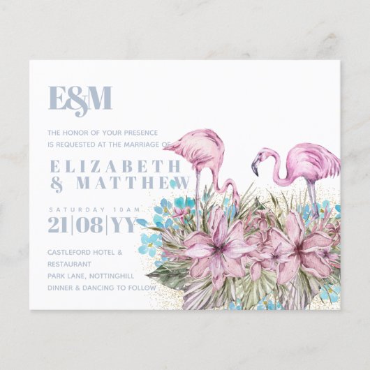 Tropisch Flamingos Wedding (Voorkant)