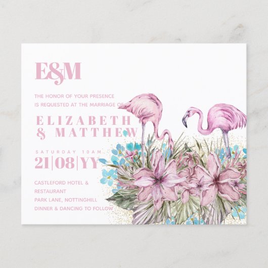 Tropisch Flamingos Wedding (Voorkant)