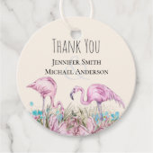 Tropisch Flamingos Wedding Bedankjes Labels (Voorkant)