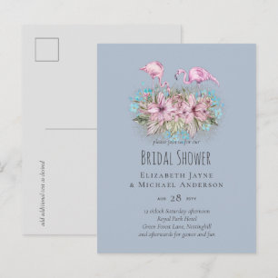 Tropisch Flamingos Wedding Briefkaart