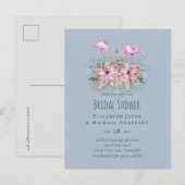 Tropisch Flamingos Wedding Briefkaart (Voorkant / Achterkant)