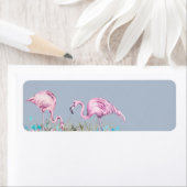 Tropisch Flamingos Wedding Etiket (Insitu)