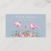 Tropisch Flamingos Wedding Visitekaartje (Voorkant)