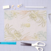 Tropisch flesje laat gouden ananas over tissuepapier (Craft)