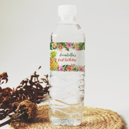 Tropisch flesje op zaterdag en waterflesetiket waterfles etiket