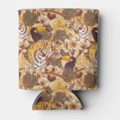 Tropisch flessenpatroon met tijger blikjeskoeler (Voorkant)