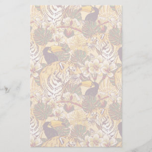 Tropisch flessenpatroon met tijger briefpapier