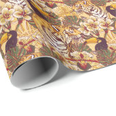 Tropisch flessenpatroon met tijger cadeaupapier (Rol Hoek)