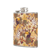 Tropisch flessenpatroon met tijger heupfles (Links)