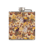 Tropisch flessenpatroon met tijger heupfles (Achterkant)