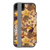 Tropisch flessenpatroon met tijger incipio iPhone portemonnee hoesje (Agenda Achterkant)