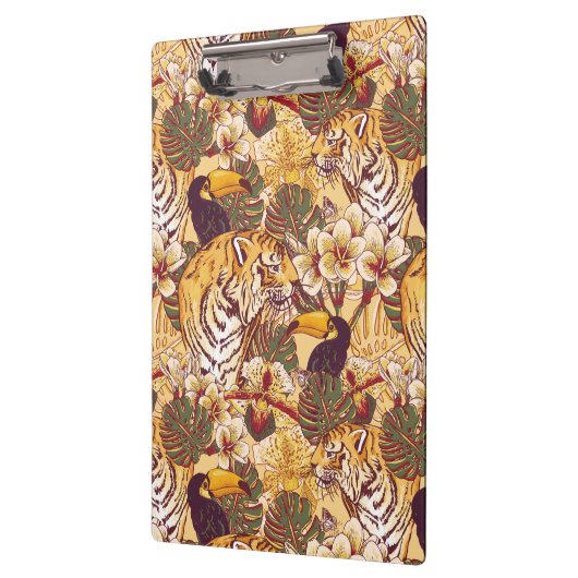 Tropisch flessenpatroon met tijger klembord (Links)